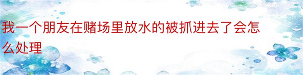 我一个朋友在赌场里放水的被抓进去了会怎么处理