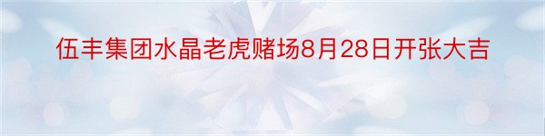 伍丰集团水晶老虎赌场8月28日开张大吉