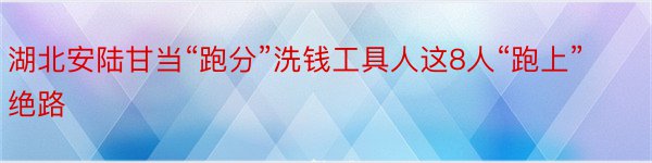 湖北安陆甘当“跑分”洗钱工具人这8人“跑上”绝路