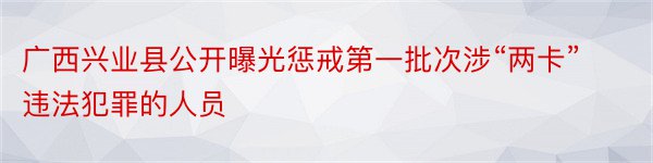 广西兴业县公开曝光惩戒第一批次涉“两卡”违法犯罪的人员