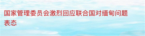 国家管理委员会激烈回应联合国对缅甸问题表态