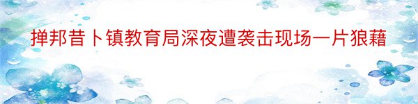 掸邦昔卜镇教育局深夜遭袭击现场一片狼藉