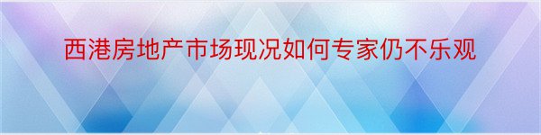 西港房地产市场现况如何专家仍不乐观