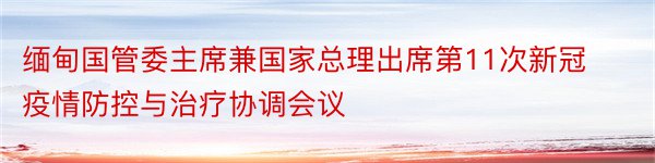 缅甸国管委主席兼国家总理出席第11次新冠疫情防控与治疗协调会议